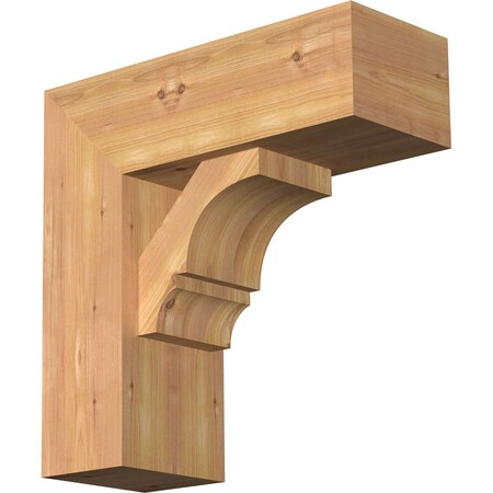Ekena Millwork Balboa Block Smooth Bracket w/ Offset Brace, Western Red Cedar, 7 1/2"W x 20"D x 20"H BKT0806X20X20BOA05SWR